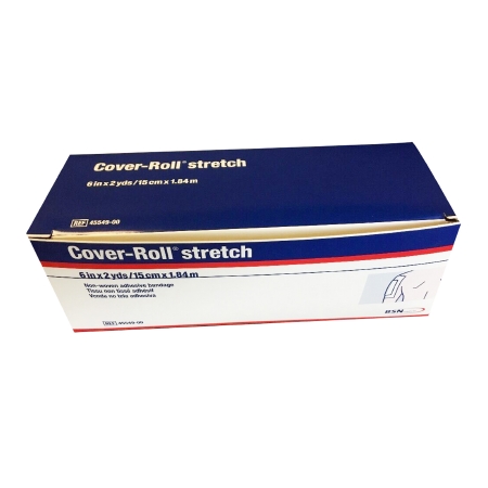 Bandage Gauze Dressing Retention Tape Cover-Roll® Stretch Radio-transparent Nonwoven Polyester 6 Inch X 2 Yard White NonSterile (1/RL 12/CS) by BSN Medical  ID 45549